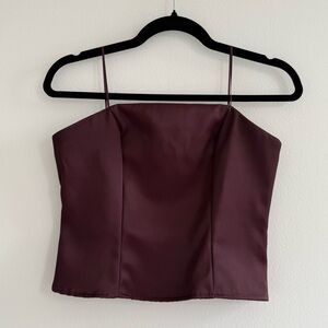 Women's Burgundy Slim Fit Party Tube Top